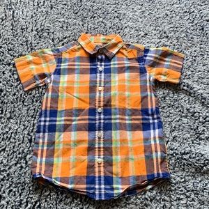 Boys Lands End Short sleeve Plaid Shirt